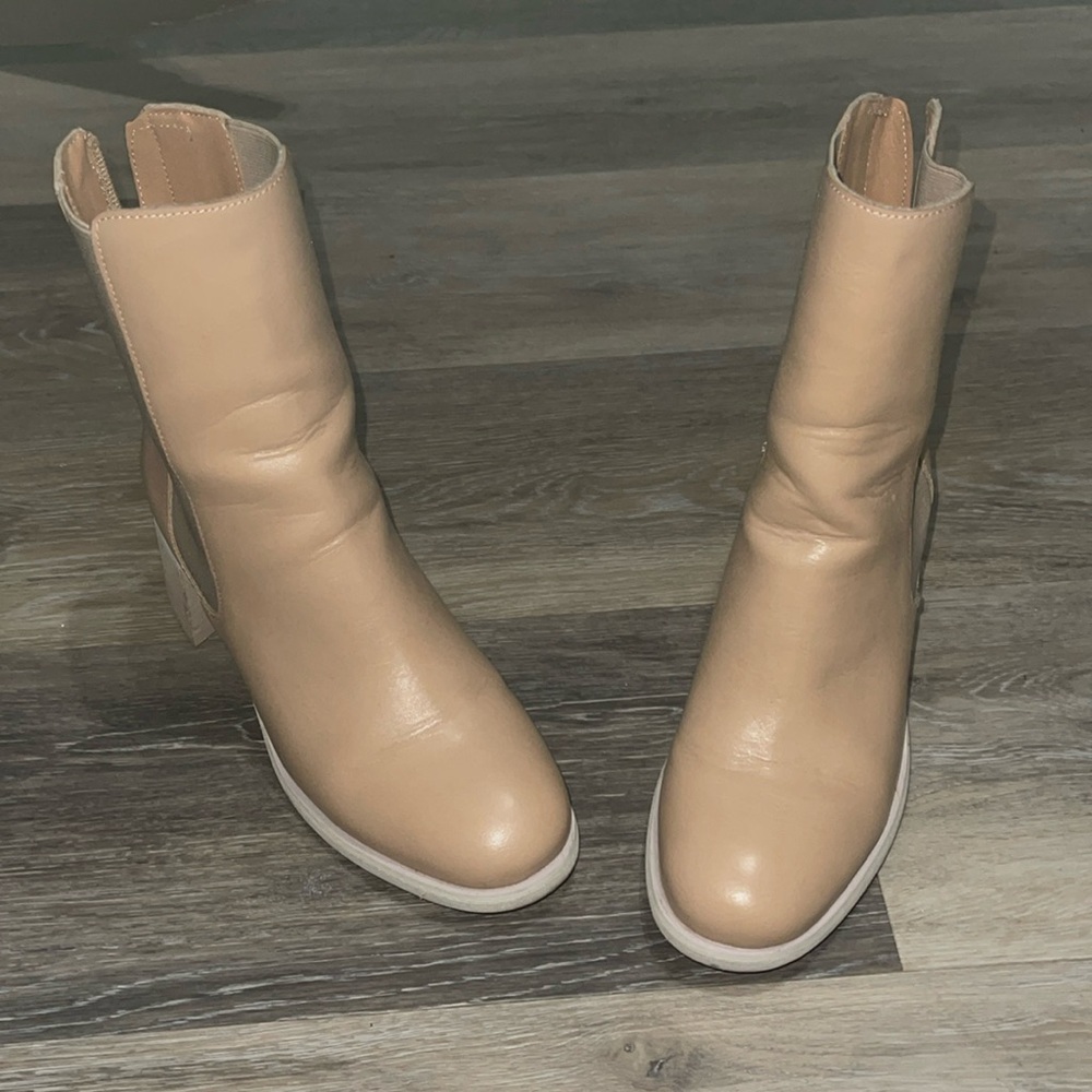 Oasis Society Tan Heeled Boots Size 7.5